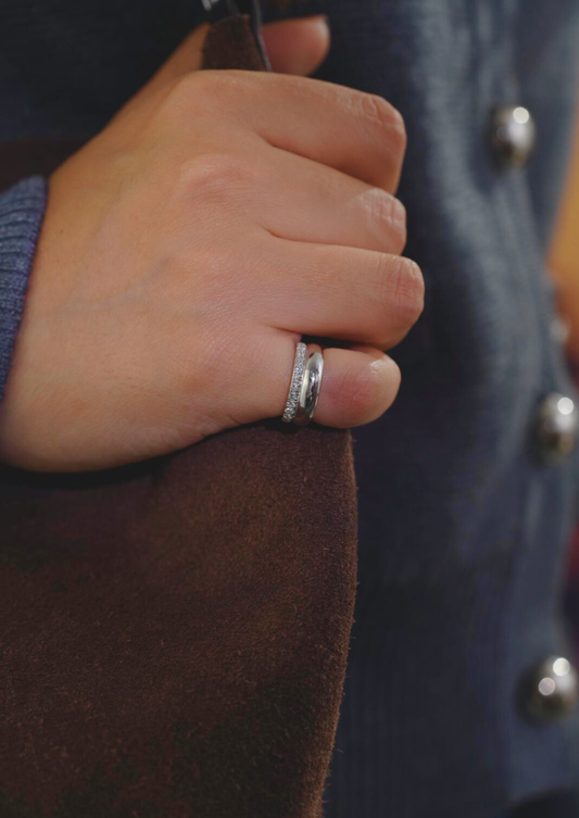 Selene Pavé Dome Pinky Ring