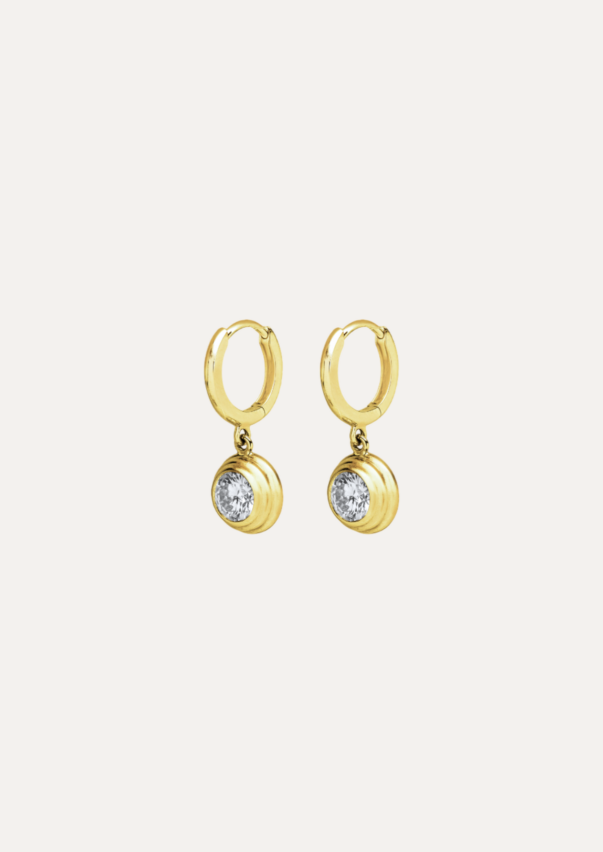 Écume Bezel Diamond Drop Earrings