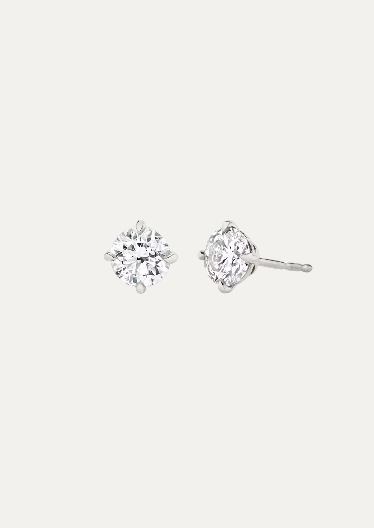 Lea Round-Cut Diamond Stud Earrings - Daiya Jewels 