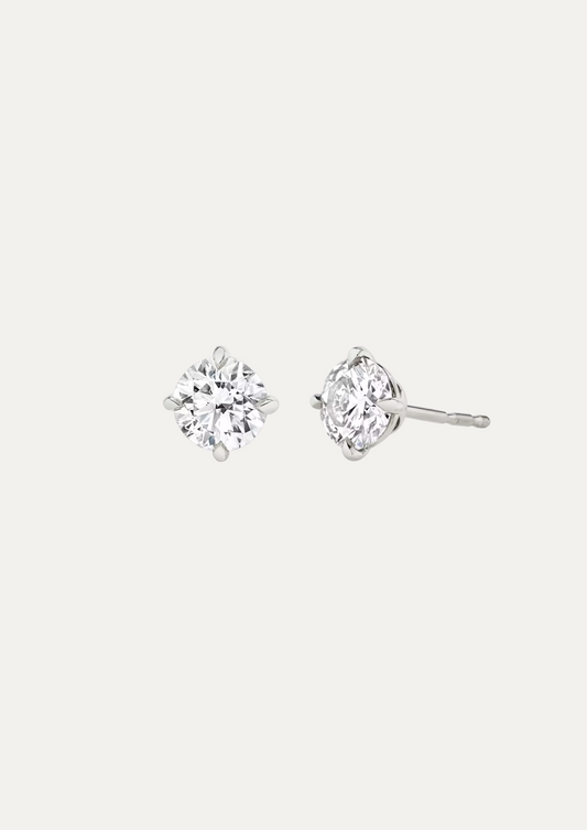 Lea Round-Cut Diamond Stud Earrings - Daiya Jewels 