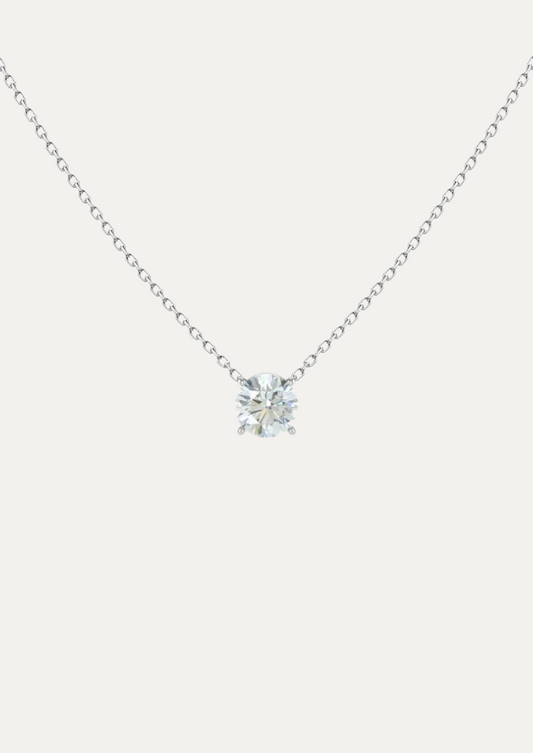 Lea Round Diamond Solitaire Necklace - Daiya Jewels 